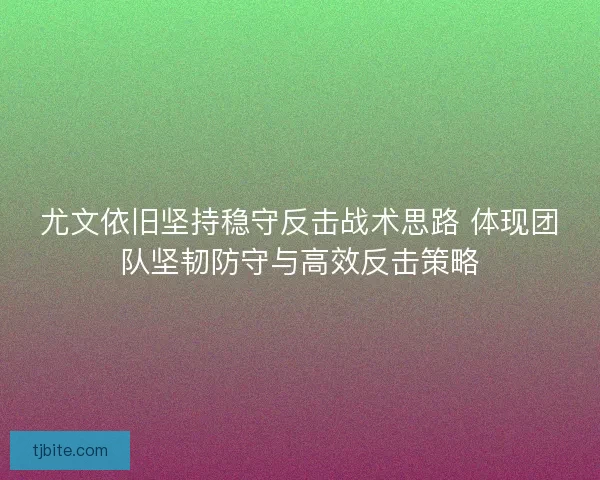 尤文依旧坚持稳守反击战术思路 体现团队坚韧防守与高效反击策略